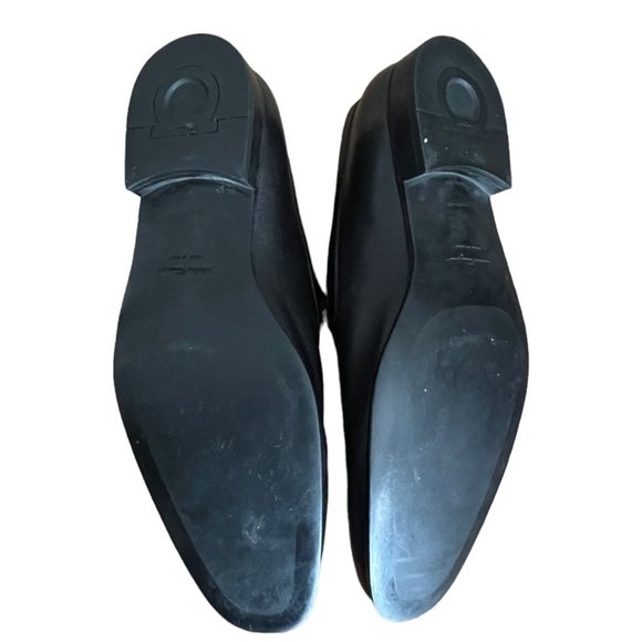 Salvatore Ferragamo black leather men classic slip ons shoes size 11.5 E - Picture 9 of 15